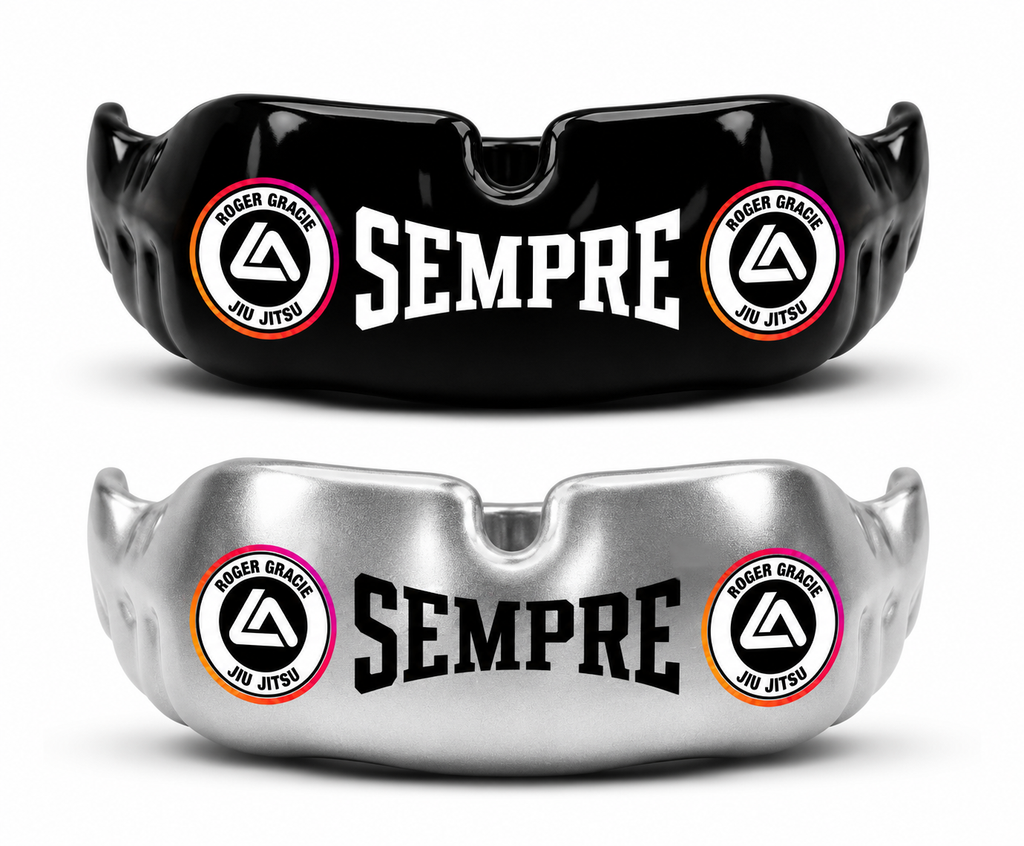 Sempre Custom Club Logo Gumshield - Roger Gracie Jiu Jitsu example in black and silver