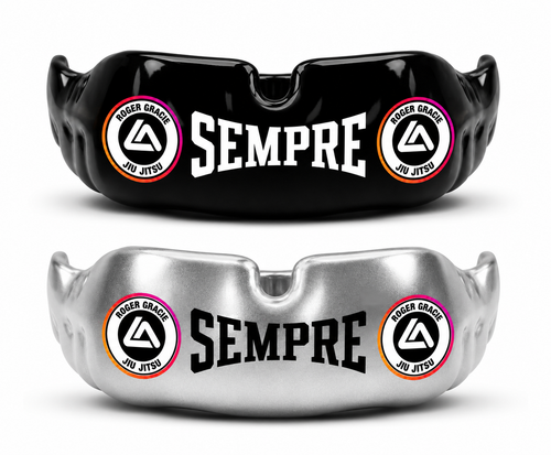 Sempre Custom Club Logo Gumshield - Roger Gracie Jiu Jitsu example in black and silver